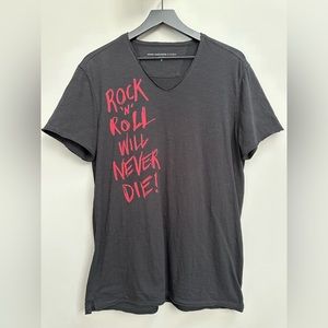 John Varvatos V Neck raw hem